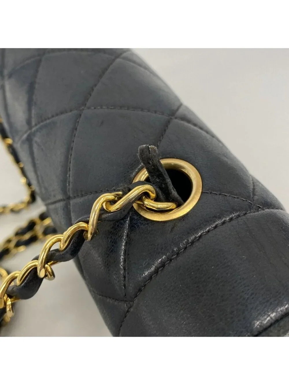 Chanel Shoulder Bag Diana Lambskin Black Gold